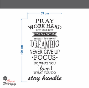 Pray Work Hard Dream Big Wall Sticker