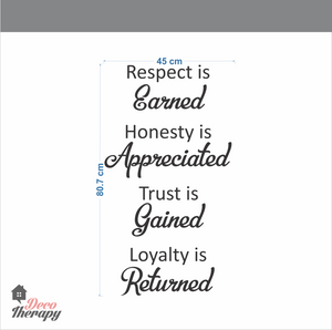 Respect Is Earned Honesty Wall Sticker