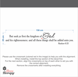 Seek Ye First The Kingdom Of God Matthew Wall Sticker