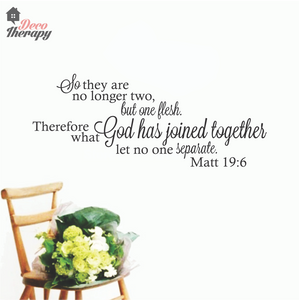 No Longer Two But One Flesh Wall Sticker
