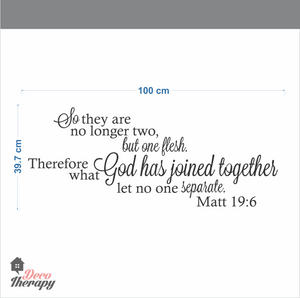 No Longer Two But One Flesh Wall Sticker