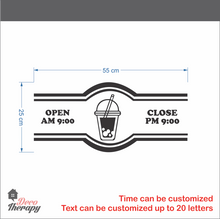 Load image into Gallery viewer, Customized Store Hours Milktea Design Wall Sticker