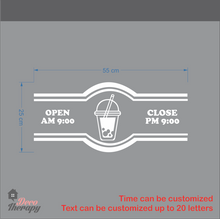 Load image into Gallery viewer, Customized Store Hours Milktea Design Wall Sticker