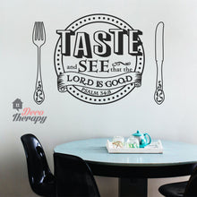 Load image into Gallery viewer, Taste and See Psalm 34 Wall Sticker