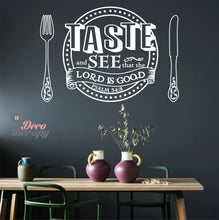 Load image into Gallery viewer, Taste and See Psalm 34 Wall Sticker