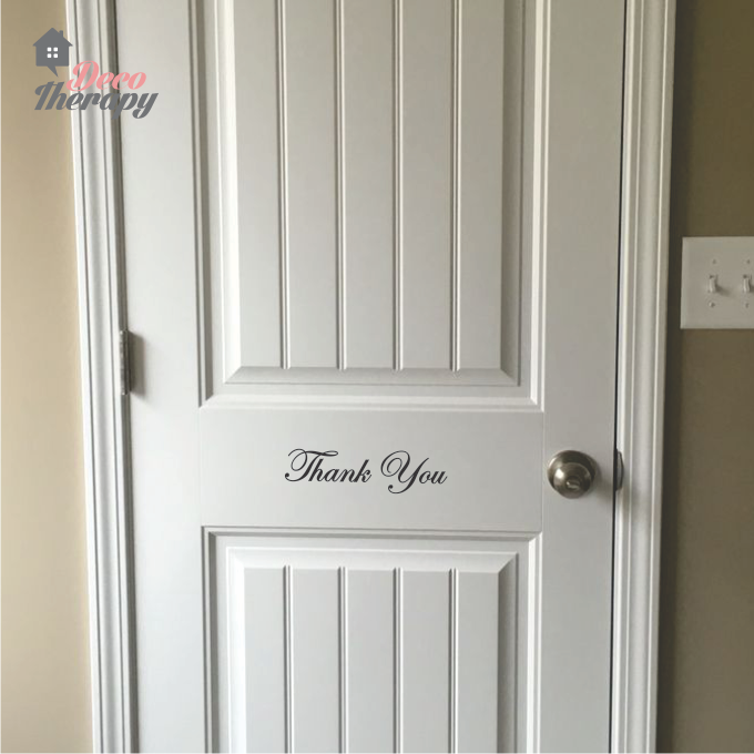 Thank You On Door Wall Sticker