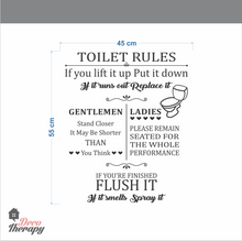 Load image into Gallery viewer, Toilet Rules V1 Wall Sticker