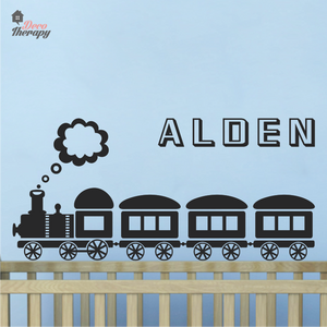 Customized Name With Train Design Wall Sticker