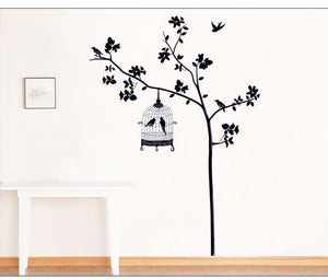 Tree Bird Cage Wall Sticker