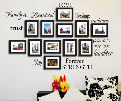 Beautiful Words Family Is Blessings for Frames Wall Sticker