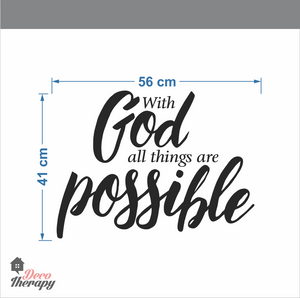 With God All Things Possible Wall Sticker