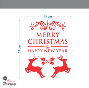 Christmas Happy New Year Reindeer Wall Sticker